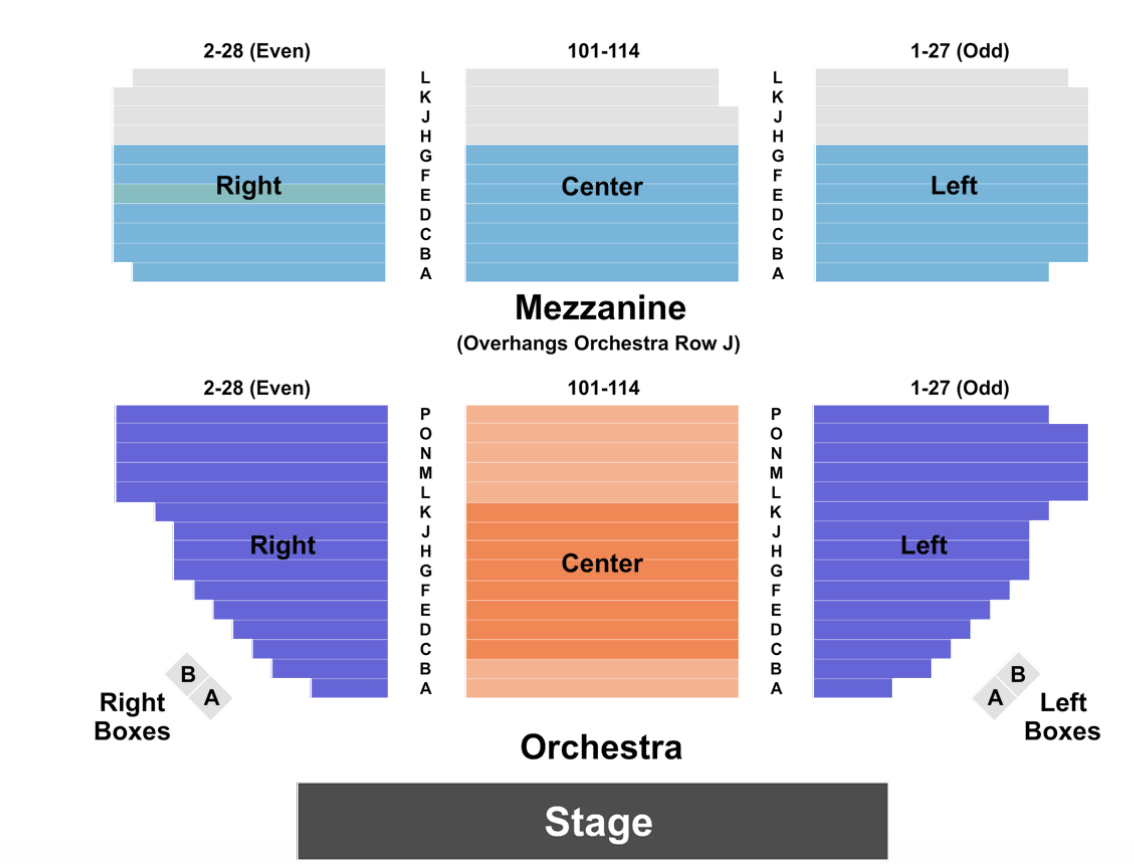 Music box theatre seating on sale chart